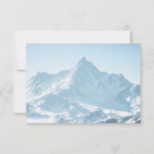 Mooie berg fotografie winter bruiloft RSVP kaartje (Achterkant)