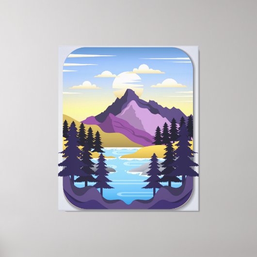 Mooie berg in de ochtend canvas afdruk (Voorkant)