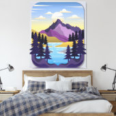 Mooie berg in de ochtend canvas afdruk (Insitu (Slaapkamer))