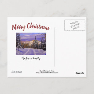 Mooie berg sneeuw kerstkaart briefkaart