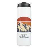 Mooie berg zonsondergang monogram thermosbeker (Voorkant)