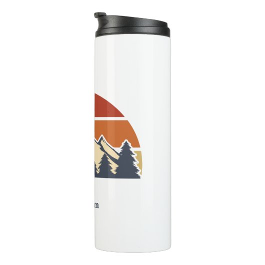 Mooie berg zonsondergang monogram thermosbeker (Geroteerd rechts)