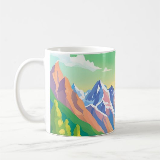 Mooie bergen koffiemok (Links)