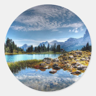 Mooie bergen Meadows Lake Scene Stickers