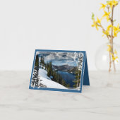 Mooie bergen meer begrafenissympathie bedankt kaart (Gele Bloem)