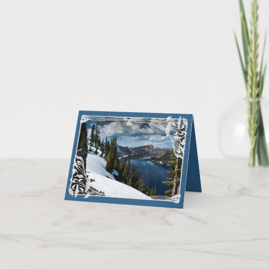 Mooie bergen meer begrafenissympathie bedankt kaart (Voorkant)