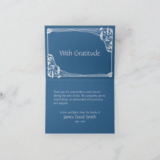 Mooie bergen meer begrafenissympathie bedankt kaart (Binnen)