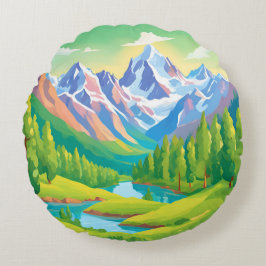 Mooie bergen rond kussen