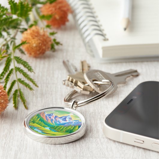 Mooie bergen sleutelhanger (Zijkant)