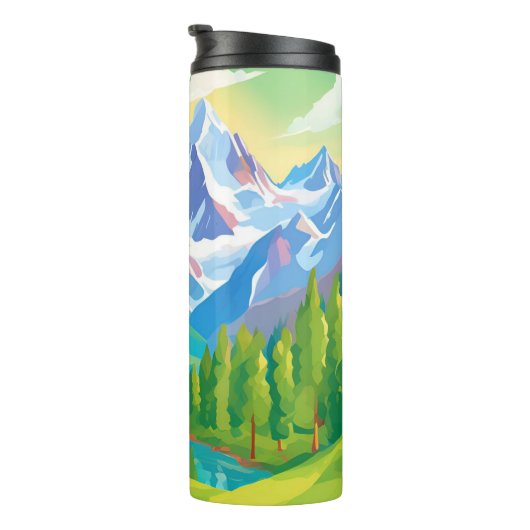 Mooie bergen thermosbeker (Geroteerd rechts)