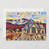 Mooie bergkapel op het rotdenhuwelijk kaart (Achterkant)