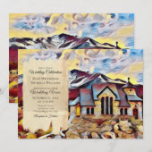 Mooie bergkapel op het rotdenhuwelijk kaart (Voorkant / Achterkant)