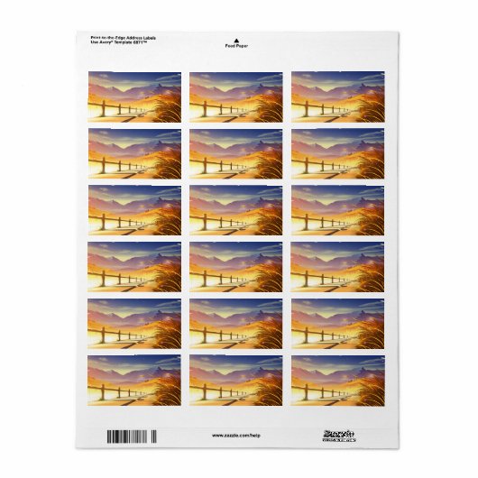 Mooie berglandschap etiket (Full Sheet)