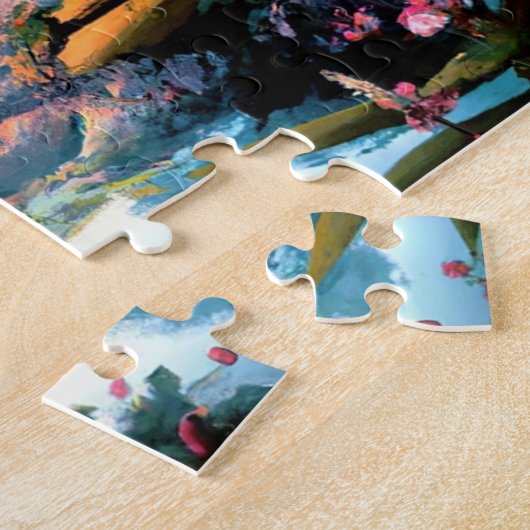 Mooie berglandschapskunst legpuzzel (Zijkant)