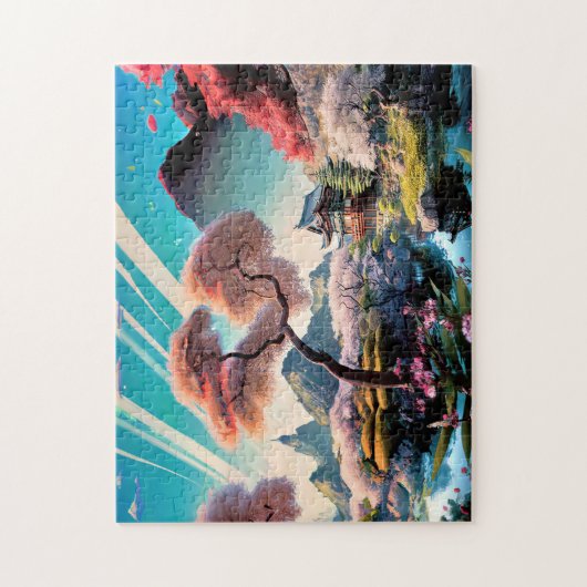 Mooie berglandschapskunst legpuzzel (Verticaal)