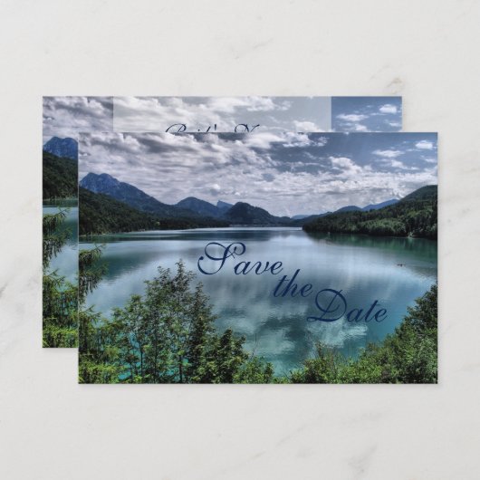Mooie Bergmeer Trouw Save the Date Kaart (Voorkant / Achterkant)