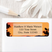 Mooie bergzonsondergang etiket (Insitu)