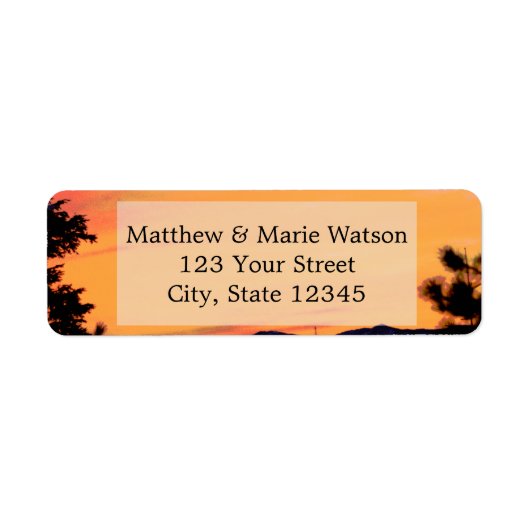 Mooie bergzonsondergang etiket (Voorkant)