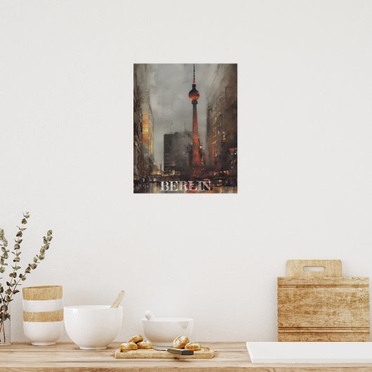 Mooie Berlijn Alexanderplatz Illustratie Poster (Keuken)