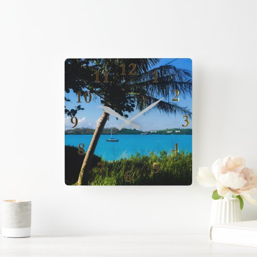 Mooie Bermuda Beach Boats Wall klok (Huis)
