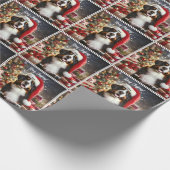 Mooie Berner Berner Hond met Santa Hat Cadeaupapier (Hoek)