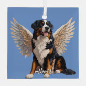 Mooie Berner Berner Hond met Vleugels Glas Ornament (Achterkant)