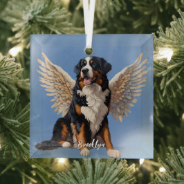 Mooie Berner Berner Hond met Vleugels Glas Ornament