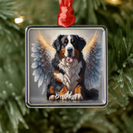 Mooie Berner Berner Hond met Vleugels Metalen Ornament