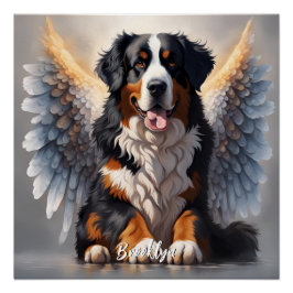 Mooie Berner Berner Hond met Vleugels Perfect Poster