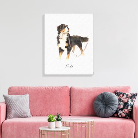 Mooie Berner Sennenhond genaamd Milo Canvas Afdruk (Insitu (Woonkamer))