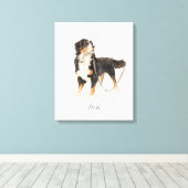Mooie Berner Sennenhond genaamd Milo Canvas Afdruk (Insitu (Houten vloer))