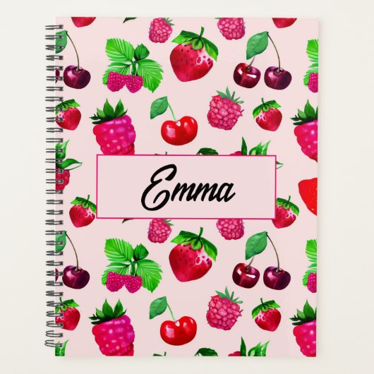 Mooie bes fruit aangepaste naam planner (Voorkant)