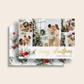 Mooie Bes Kerst Script Foto Collage Folie Feestdagenkaart