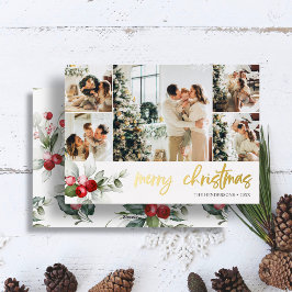 Mooie Bes Kerst Script Foto Collage Folie Feestdagenkaart