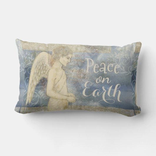 Mooie beschermengel zachte blues, kussen (Achterkant)