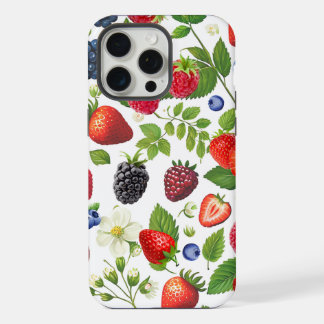 Mooie bescollage telefoonhoesje - Aardbei, braam iPhone 15 Pro Max Case