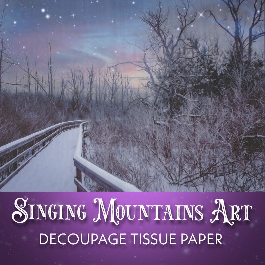Mooie Besneeuwde Bossen Rustieke Winter Decoupage Tissuepapier