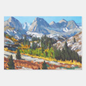 Mooie besneeuwde dag Paarse geel blauw rood Inpakpapier Vel (Voorkant 3)