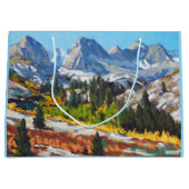 Mooie besneeuwde dag Sinaasappel geel blauw rood Groot Cadeauzakje (Voorkant)