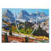 Mooie besneeuwde dag Sinaasappel geel blauw rood Groot Cadeauzakje (Achterkant)