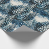 Mooie besneeuwde dennenbos Kerstmis Cadeaupapier (Hoek)