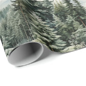 Mooie besneeuwde dennenbos Kerstmis Cadeaupapier (Rol Hoek)