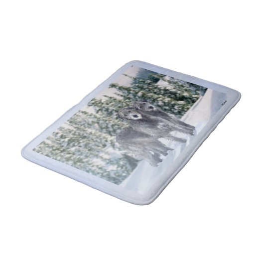 Mooie besneeuwde Ierse Wolfshond scene Badmat (Gekanteld)