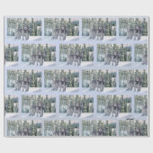 Mooie besneeuwde Ierse Wolfshond scene Cadeaupapier (Vlak)