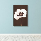 Mooie besneeuwde witte Montana Wildflower Canvas Afdruk (Insitu (Houten vloer))