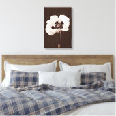 Mooie besneeuwde witte Montana Wildflower Canvas Afdruk (Insitu (Slaapkamer))
