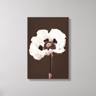 Mooie besneeuwde witte Montana Wildflower Canvas Afdruk