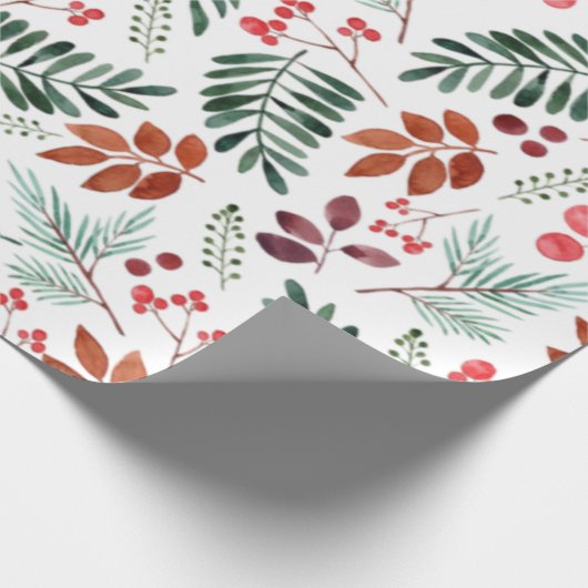 Mooie bessen en takken Waterverf Cadeaupapier (Hoek)