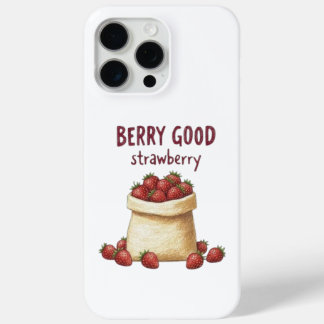 Mooie Bessen Goede Aardbei Puns Illustratie Hoesje