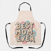 Mooie beste mama ooit tekst roze blauw schort (Voorkant)